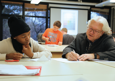 counselor helping student