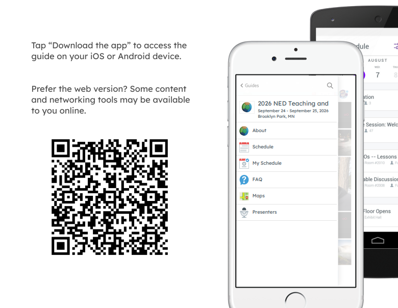 Scan the QR code to download the Guidebook app